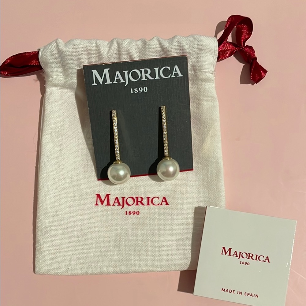 NWT Majorica Pearl Earrings